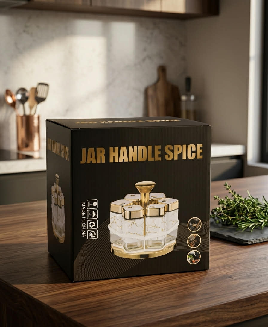 Rotating Spice Rack Set8 pcs with Clear Jars for Kitchen Organization