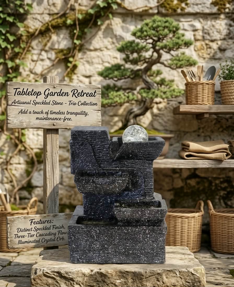 Zen Spherical Cascade Tabletop Fountain