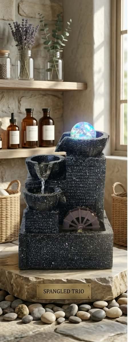 Midnight Mill Tabletop Water Fountain