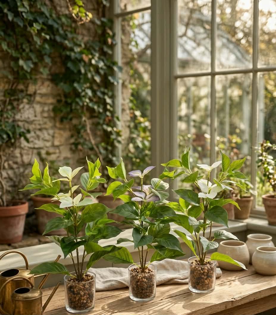 Artisan Faux Foliage in Glass