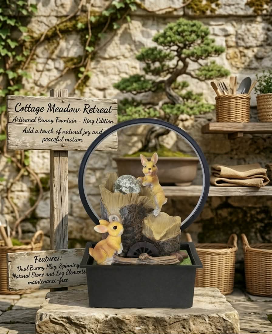 Enchanted Bunny Woodland Fountain