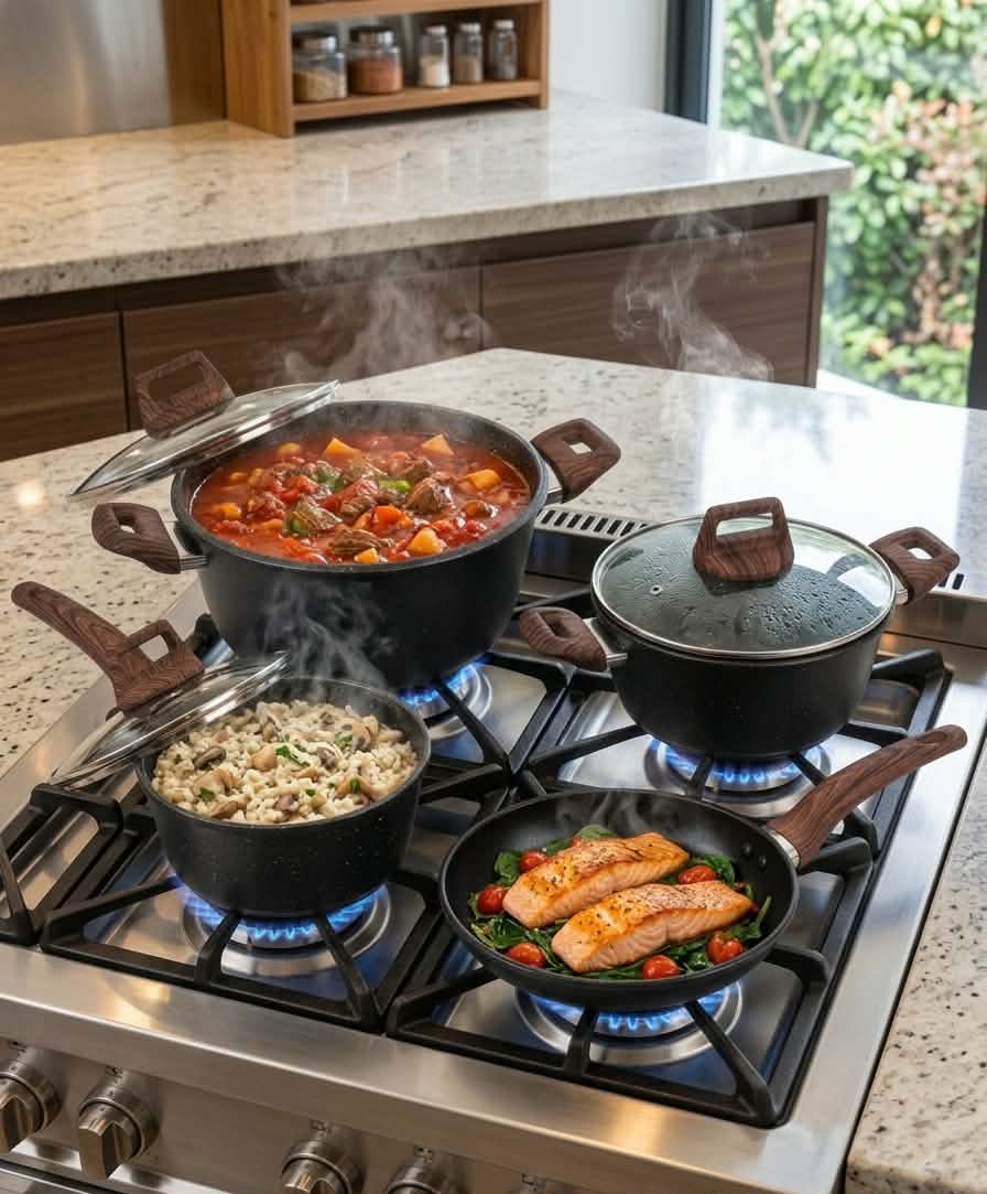 HotChef 7-Piece Non-Stick Stone Cookware Set