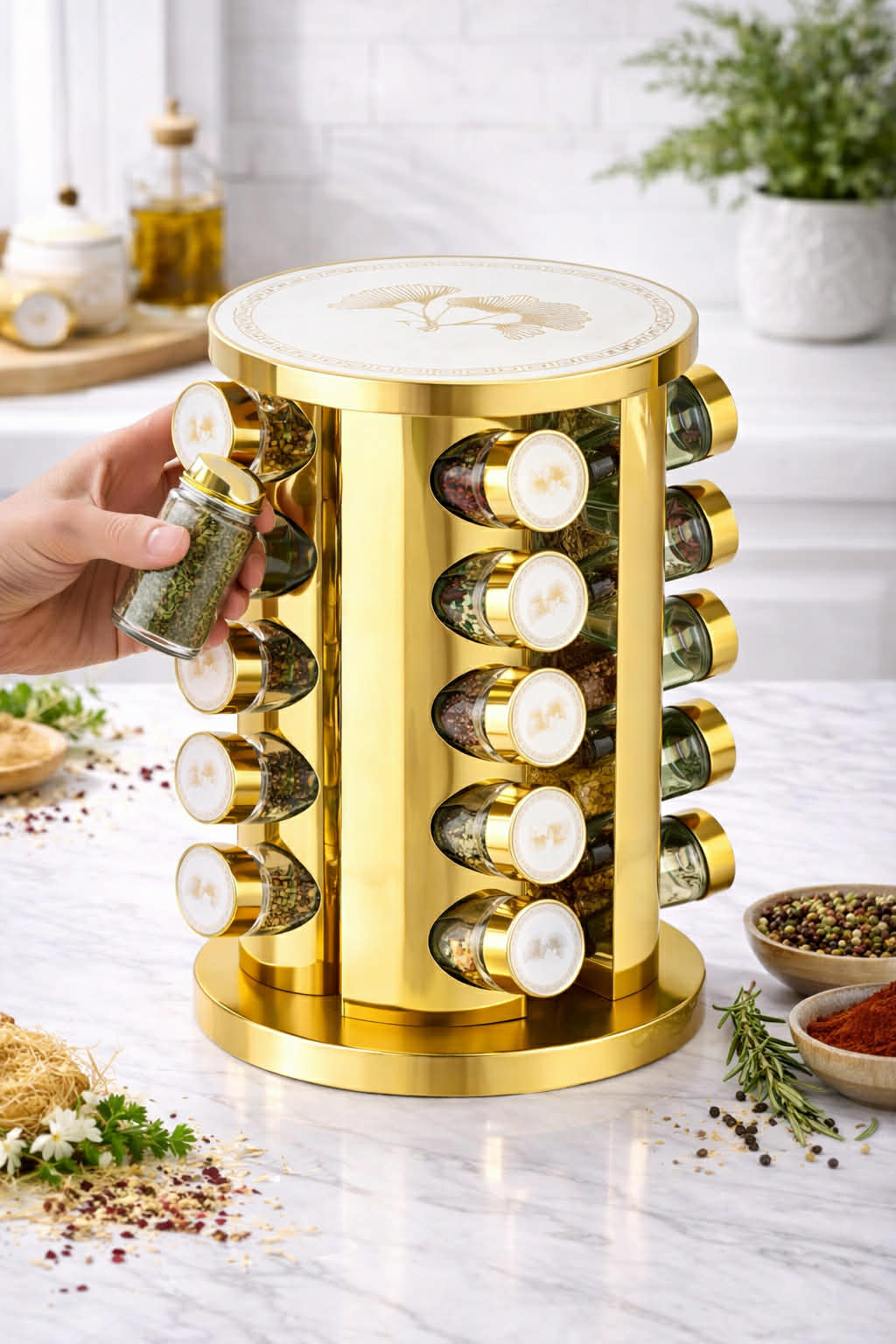 20 jar marble spice carousel