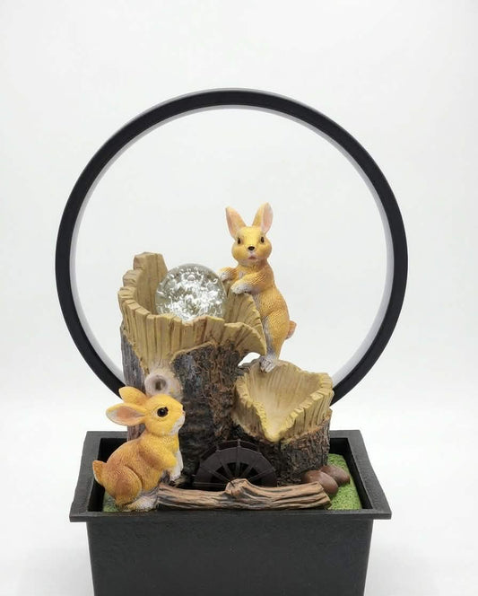Enchanted Bunny Woodland Fountain