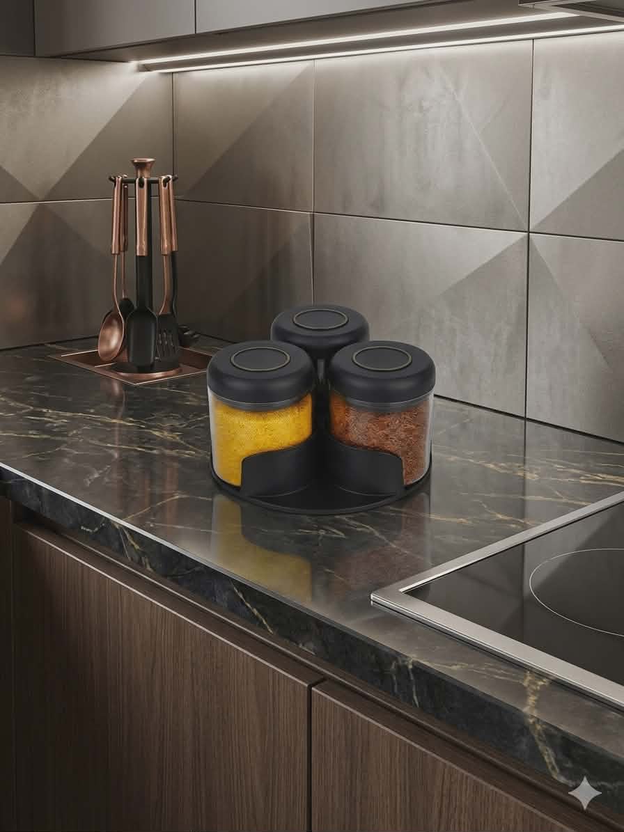 Rotating Grains Storage Container set 3pcs.
