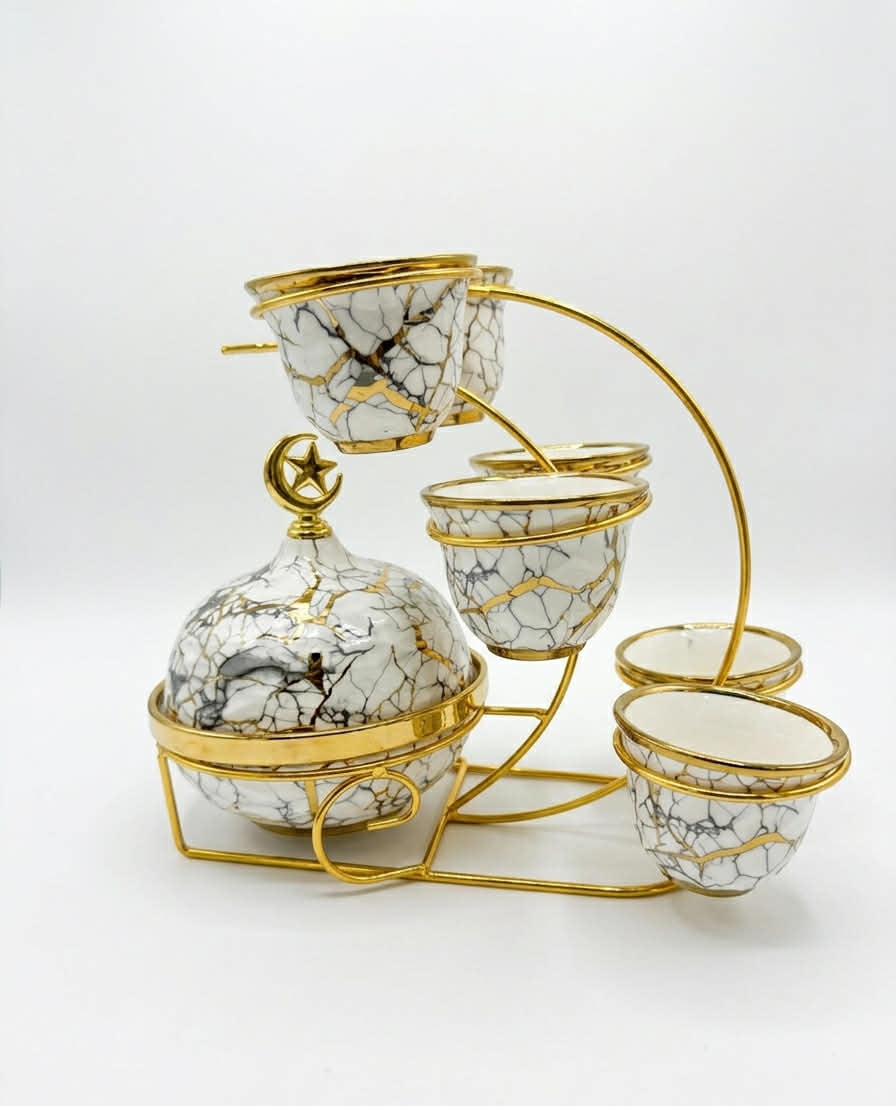 snack plate& coffee cups