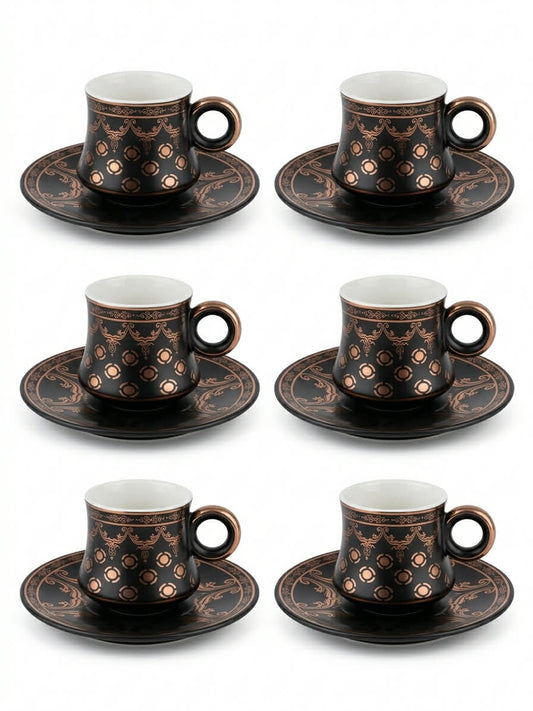 Black & Rose Gold Charm12 pcs coffee cup set
