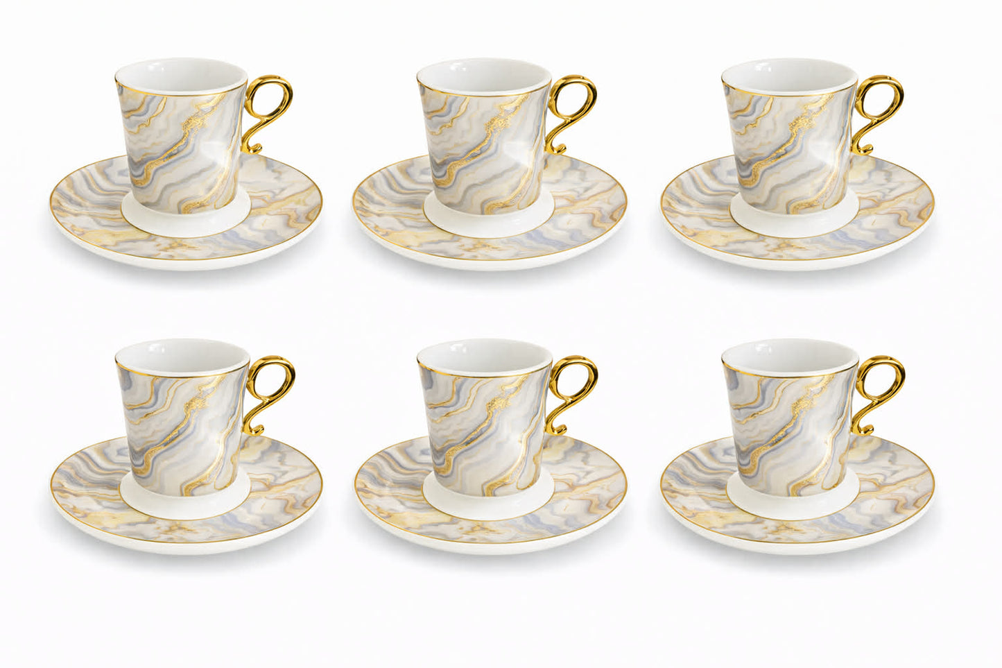 Marble Charm12 pcs coffee cup set