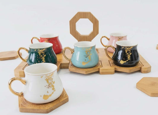 Coffee Sets with wood stand