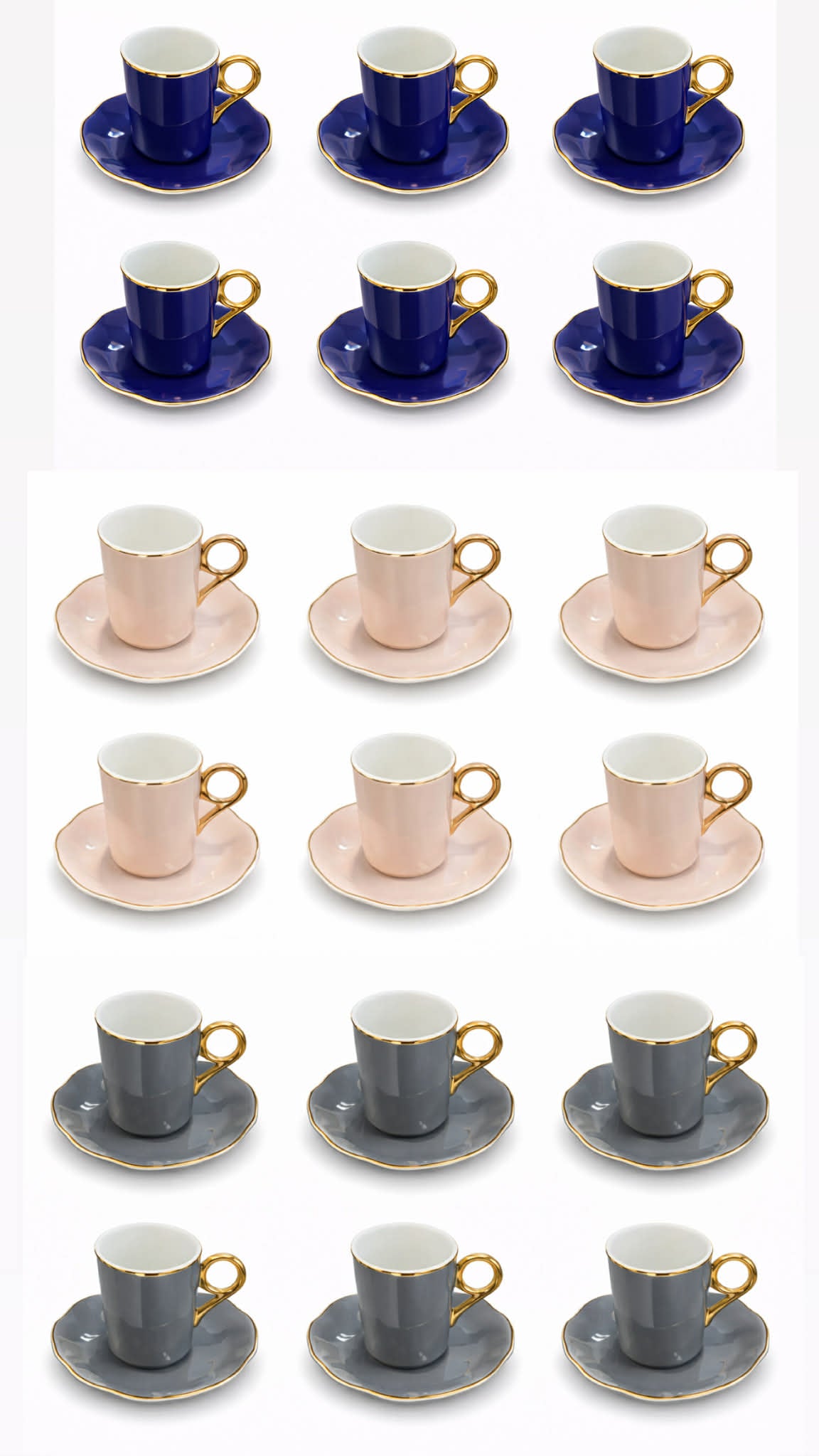Pure Elegance 12 pcs coffee cup set