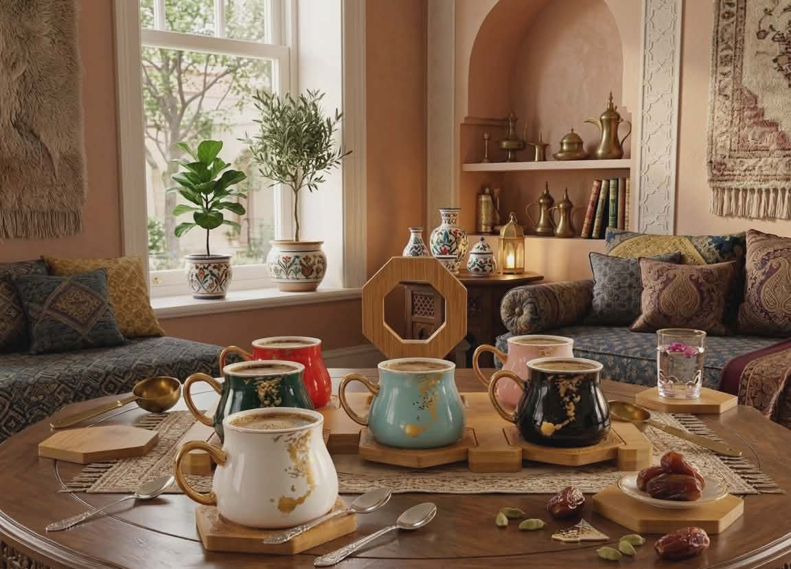 Coffee Sets with wood stand