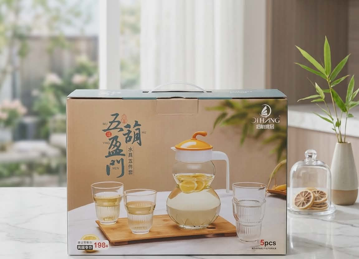 5 pcs water jar with cups