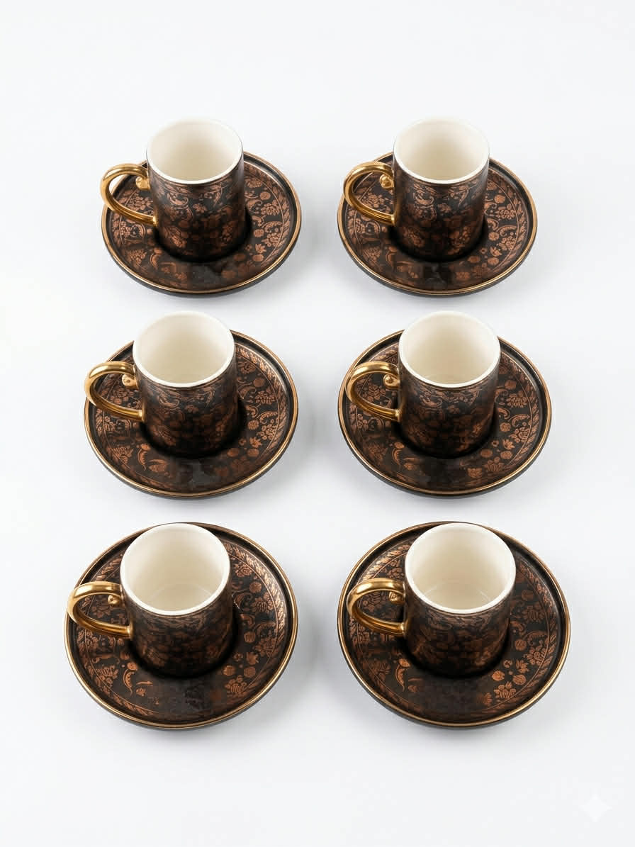 Royal Rose Gold Charm12 pcs coffee cup set