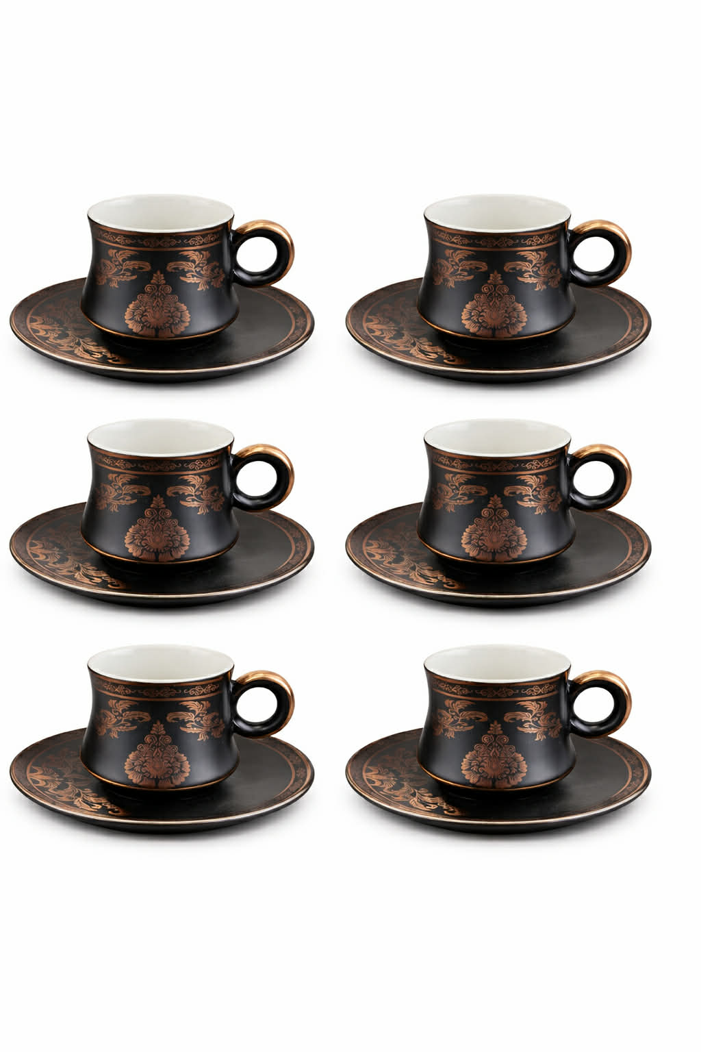 Black & Rose Gold Charm12 pcs coffee cup set