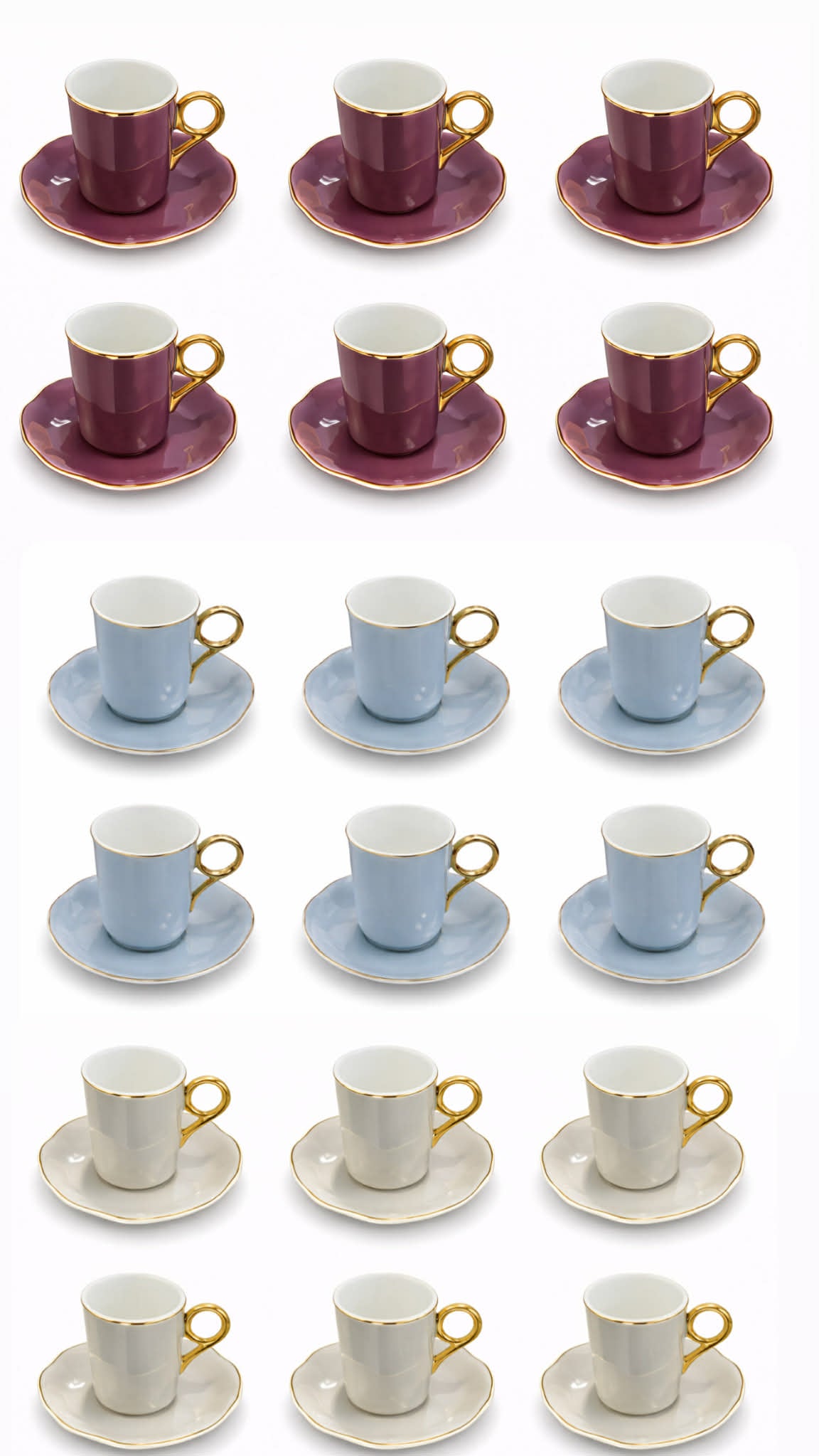 Pure Elegance 12 pcs coffee cup set