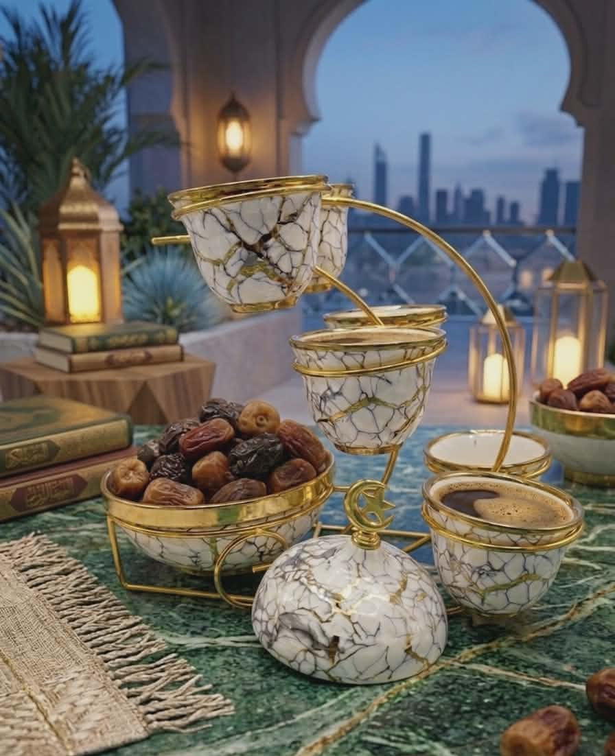 snack plate& coffee cups
