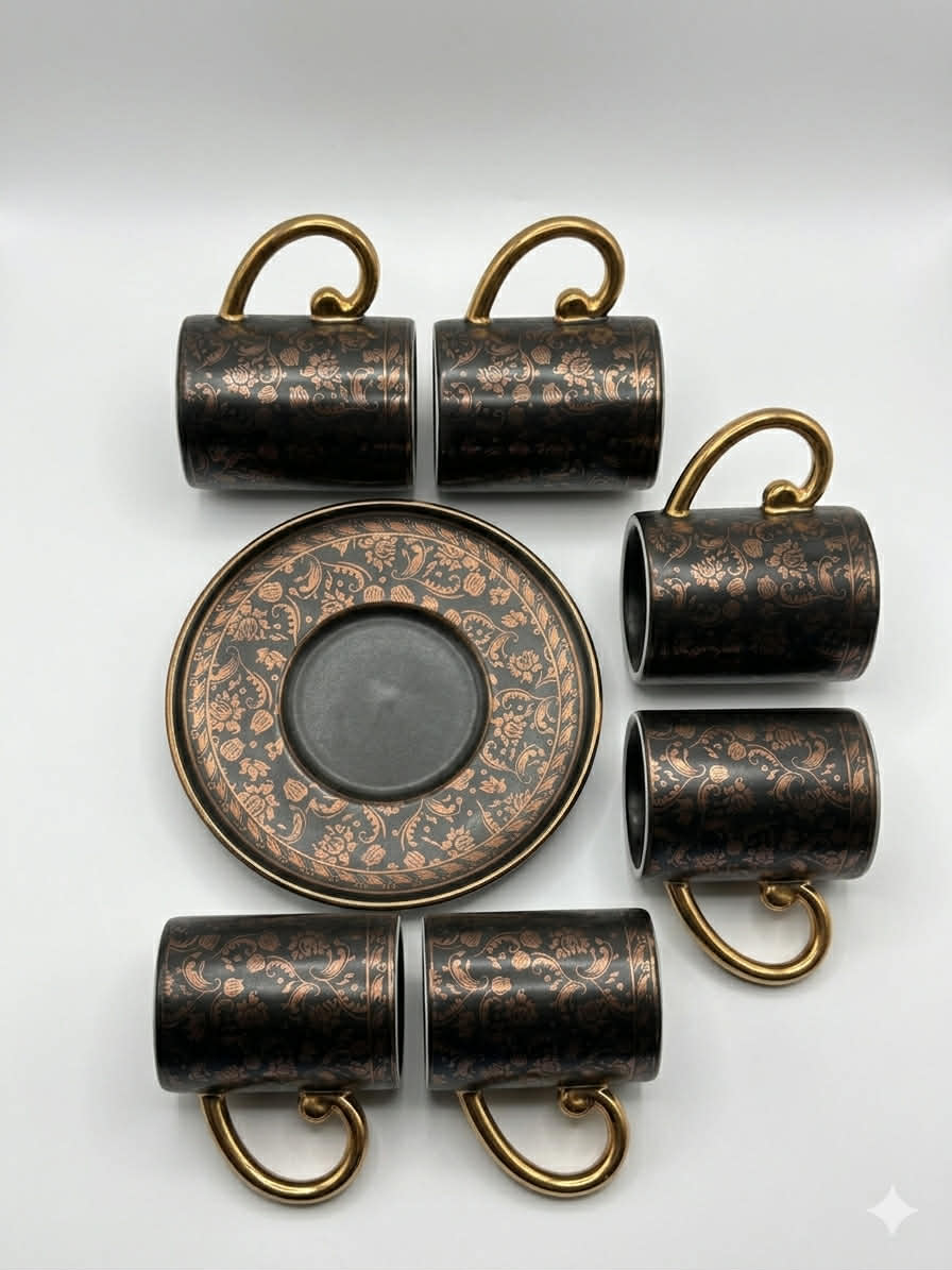 Royal Rose Gold Charm12 pcs coffee cup set