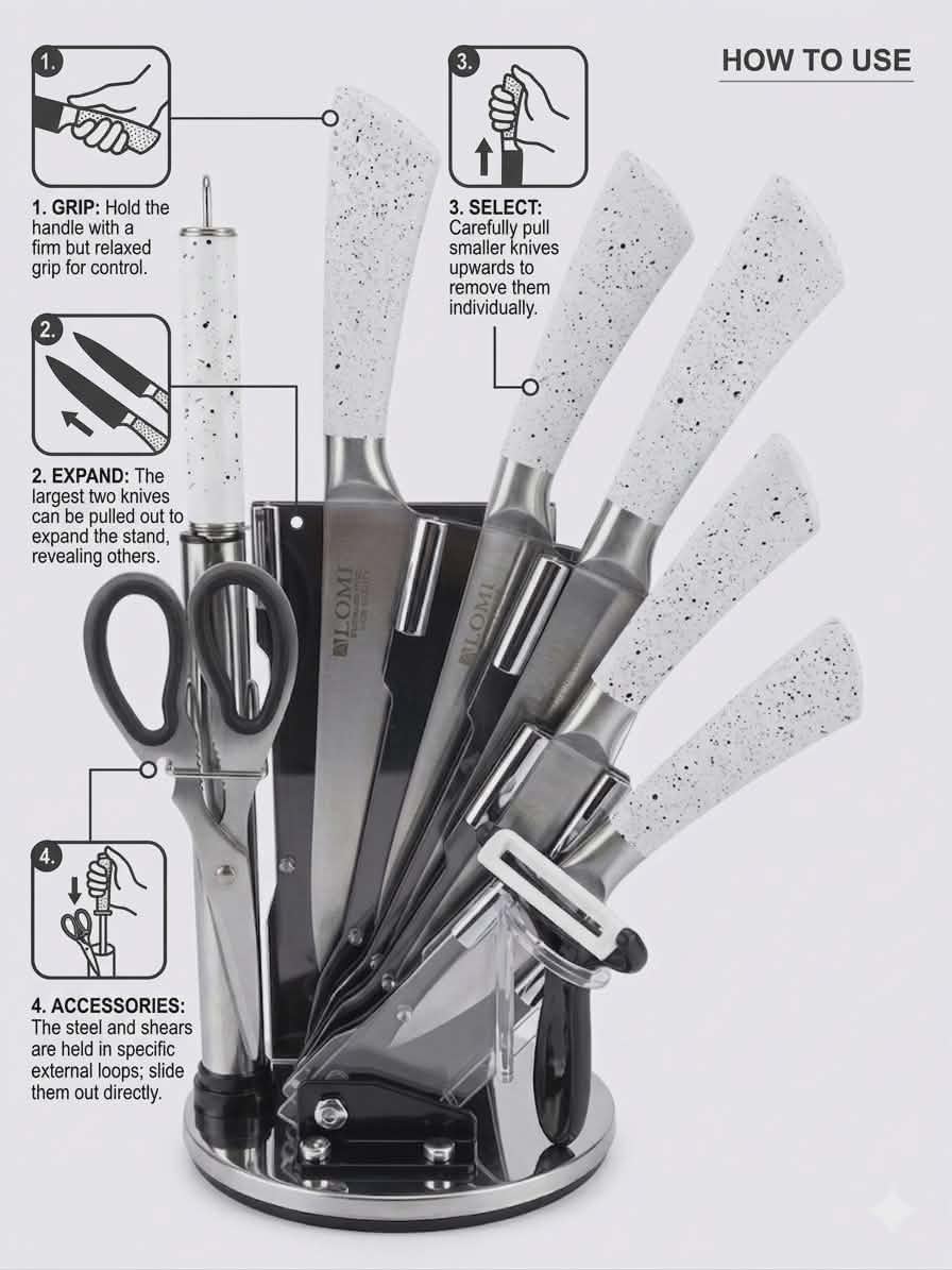9-piece Stainless Steel Knife Set