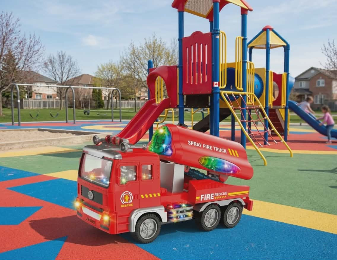 Spray fire truck