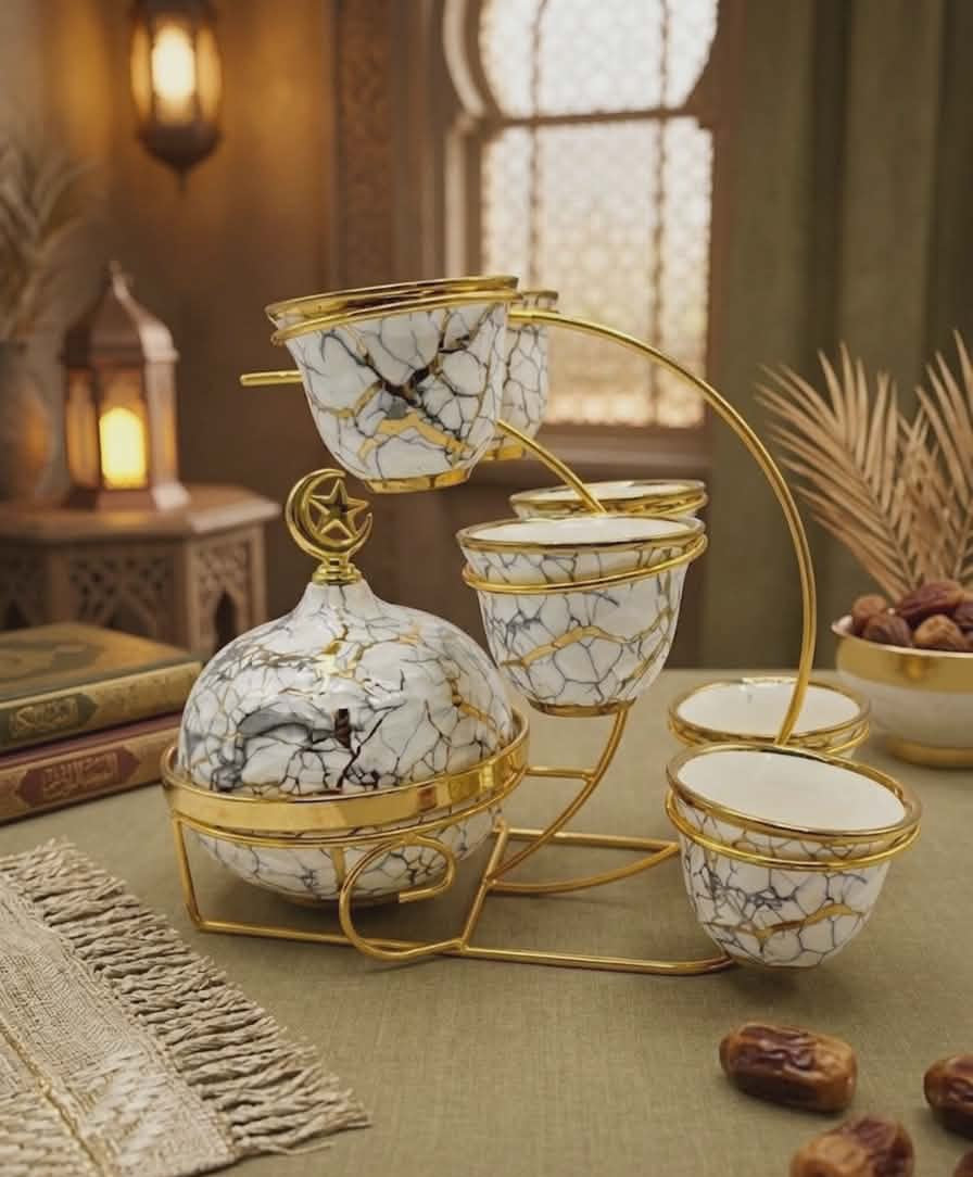 snack plate& coffee cups
