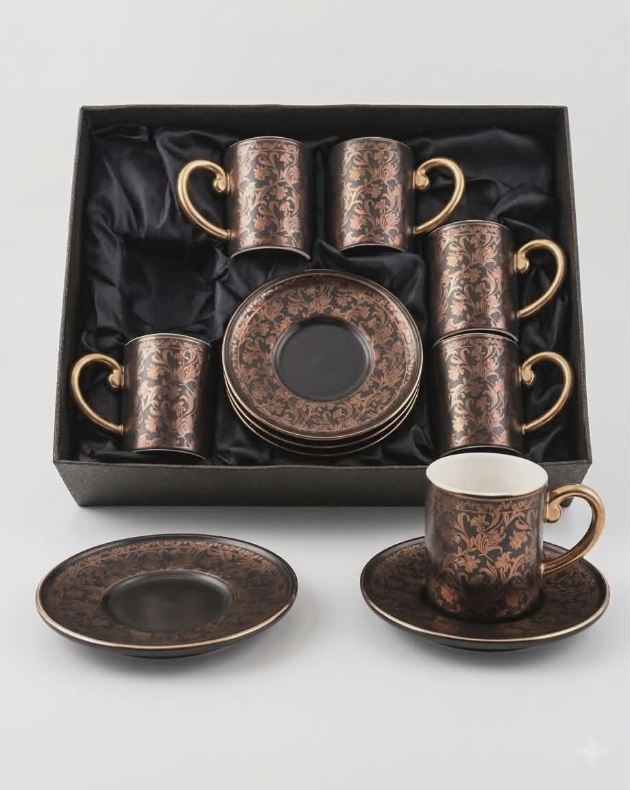 Royal Rose Gold Charm12 pcs coffee cup set