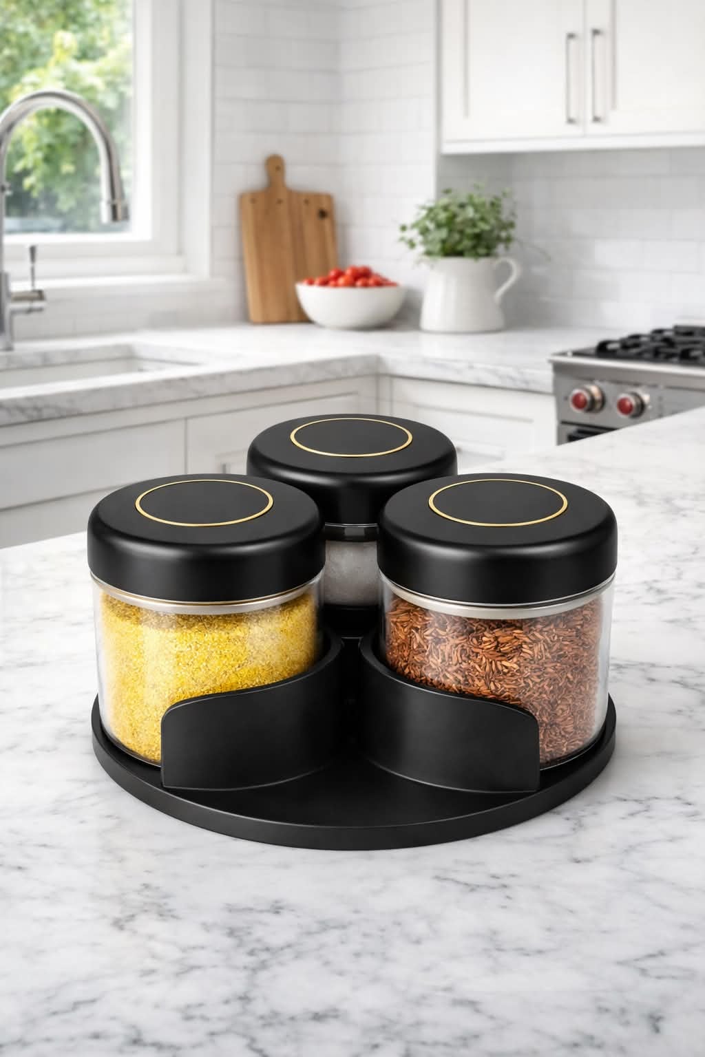 Rotating Grains Storage Container set 3pcs.