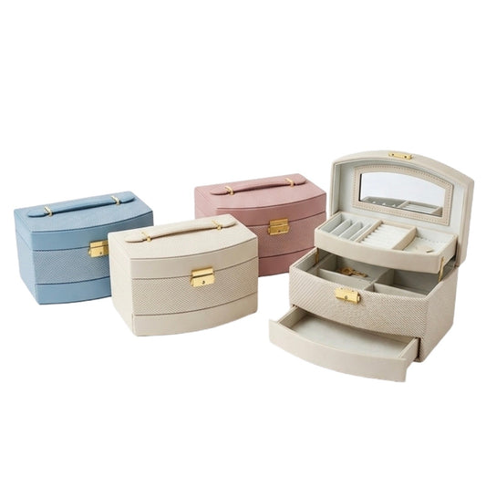 Signature 3 Tier Lockable Jewellery Case Luxury Vanity Organiser