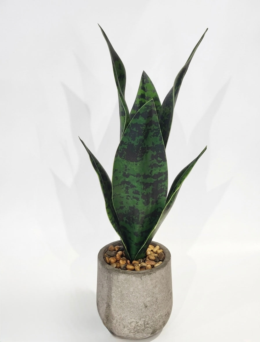Artificial Faux Snake Plant Potted Tabletop Greenery Accent