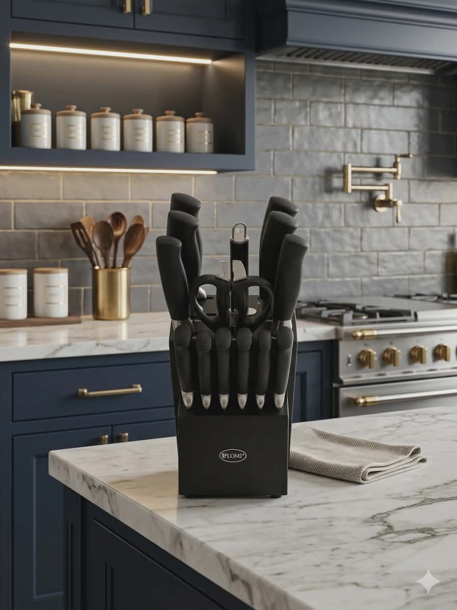 ALOMI 15-Piece Stainless Steel Knife Set