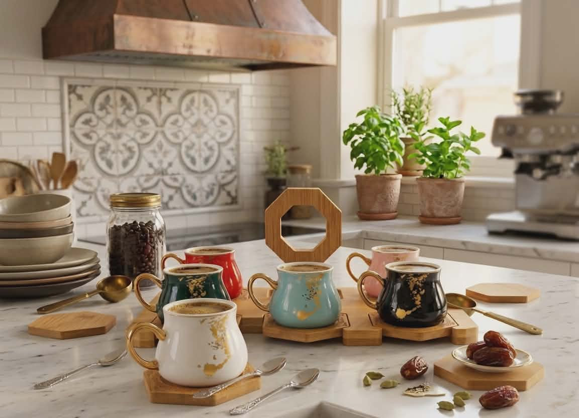 Coffee Sets with wood stand