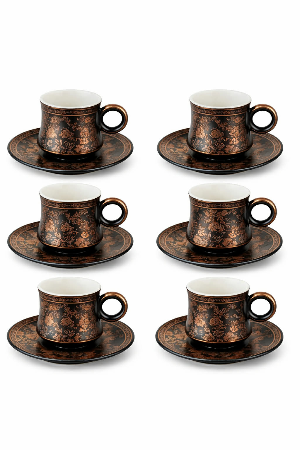 Black & Rose Gold Charm12 pcs coffee cup set
