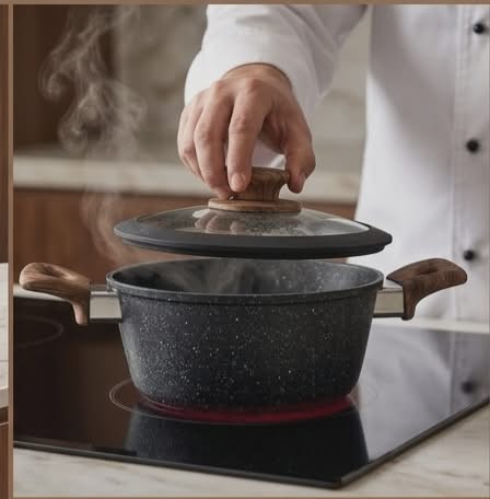 16-piece HotChef cookware set is crafted from durable die-cast aluminum