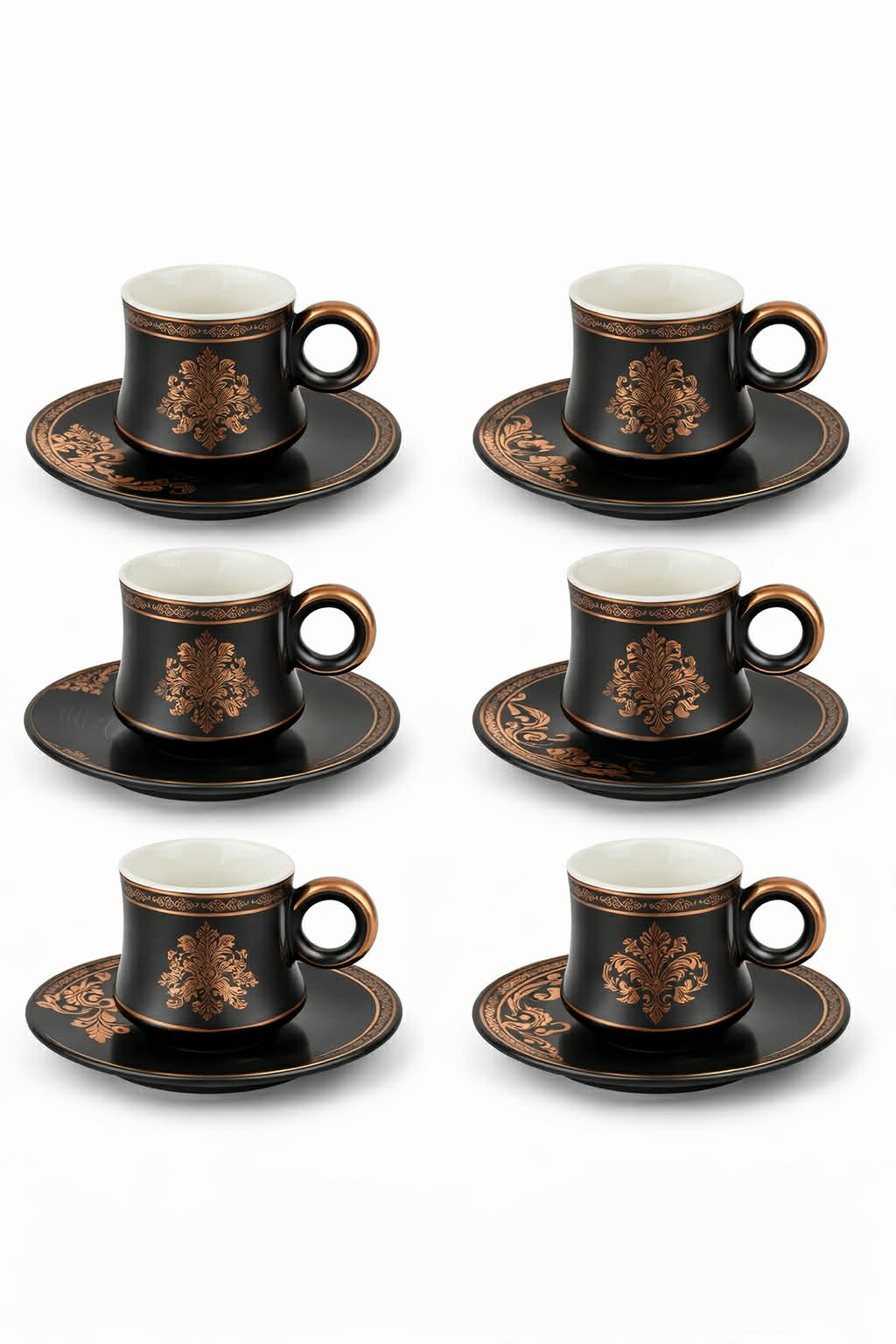 Black & Rose Gold Charm12 pcs coffee cup set