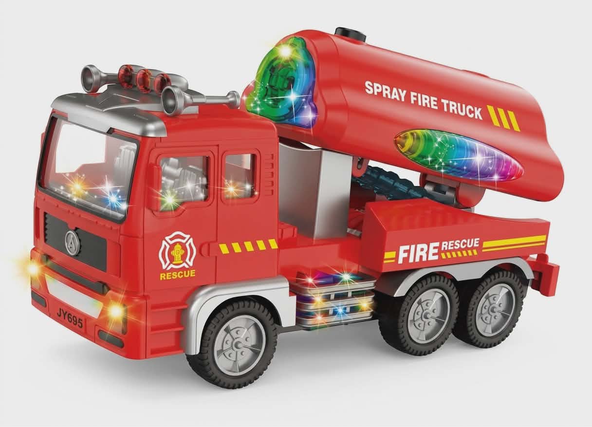 Spray fire truck