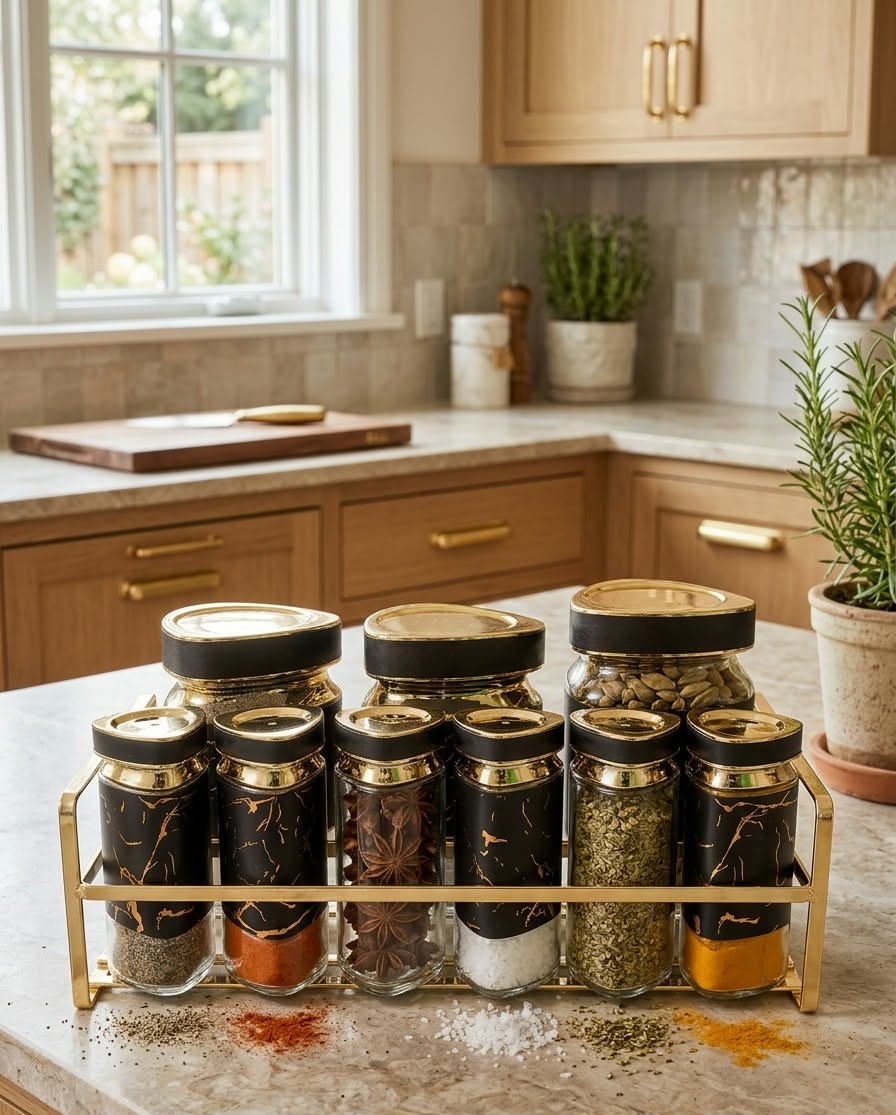 Condiment Jar Spice Container Set of 9pcs.